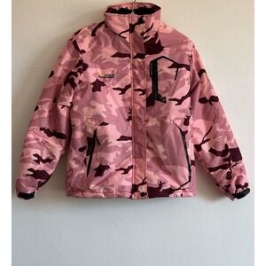 MOERDENG Womens Ski Jacket Pink Camo M Waterproof Fleece Winter Coat Gorpcore